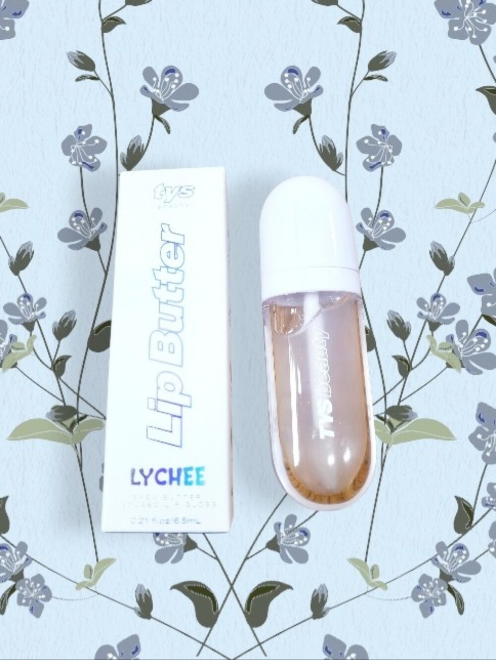NIB TYS Beauty LYCHEE LIP BUTTER Shea Butter Infused Lip Gloss Clear 6.5 ml